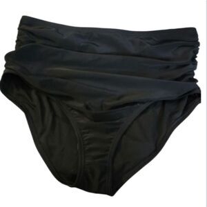 Unique Vintage Ruched High-Waisted Bikini Bottoms